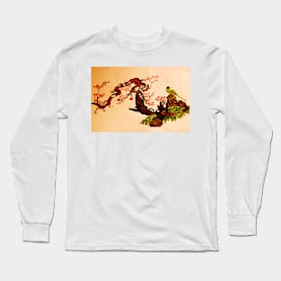 Yellow bird on branch Long Sleeve T-Shirt